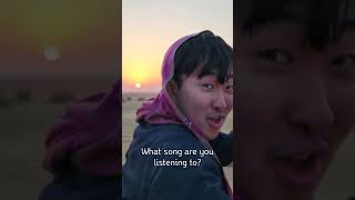 Korean dancing in desert of Jaisalmer ... "What song are you listening to?" #shorts