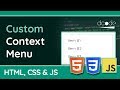 Creating a Custom Context Menu using HTML CSS & JavaScript | WEB DESIGN