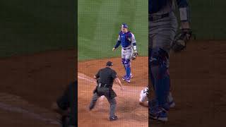 Giancarlo Stanton gets CAUGHT at home! #mlb #baseball #yankees #Dodgers #worldseries