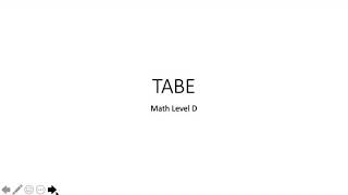 TABE 11/12 Math Level D Practice Questions