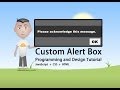 Custom Alert Box Programming JavaScript CSS HTML Tutorial