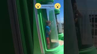 child scared to go down waterslide #shorts #viral