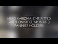 hero karizma zmr fitted with crash guards and pannier holders