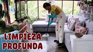 Limpieza profunda a la sala exterior y todas las plantas que hay allí parte 2 | Candy Bu