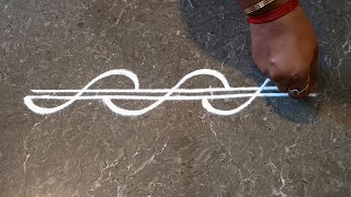 Easy border rangoli designs | Simple side border designs | Border muggulu | Freehand rangoli | Kolam