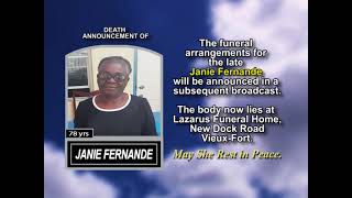 Janie Fernande ~ Short Obituary