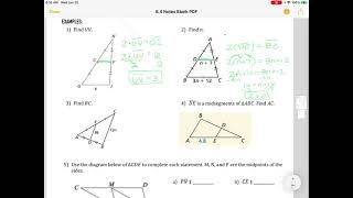 Geo 6.4 Video Notes - Triangle Midsegment Theorem