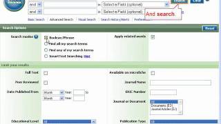 ERIC (EBSCOHost 2.0) Advanced Search Tutorial