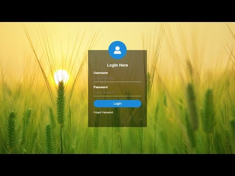 How To Create Transparent Login Form Using HTML and CSS | HTML Form How To Create Transparent Login Form Using HTML and CSS | HTML Form