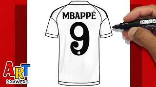 How To Draw MBAPPÉ Real Madrid, Shirt 9 ( UEFA Champions League )