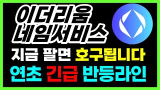 [이더리움네임서비스 전망] 지금 팔면 호구됩니다. 연초 긴급 반등라인 #이더리움네임서비스목표가 #이더리움네임서비스코인전망