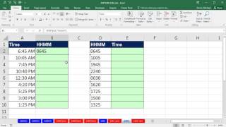 Excel Magic Trick 1262: Convert Times Values to HHMM Text or Text HHMM Values to Time Values
