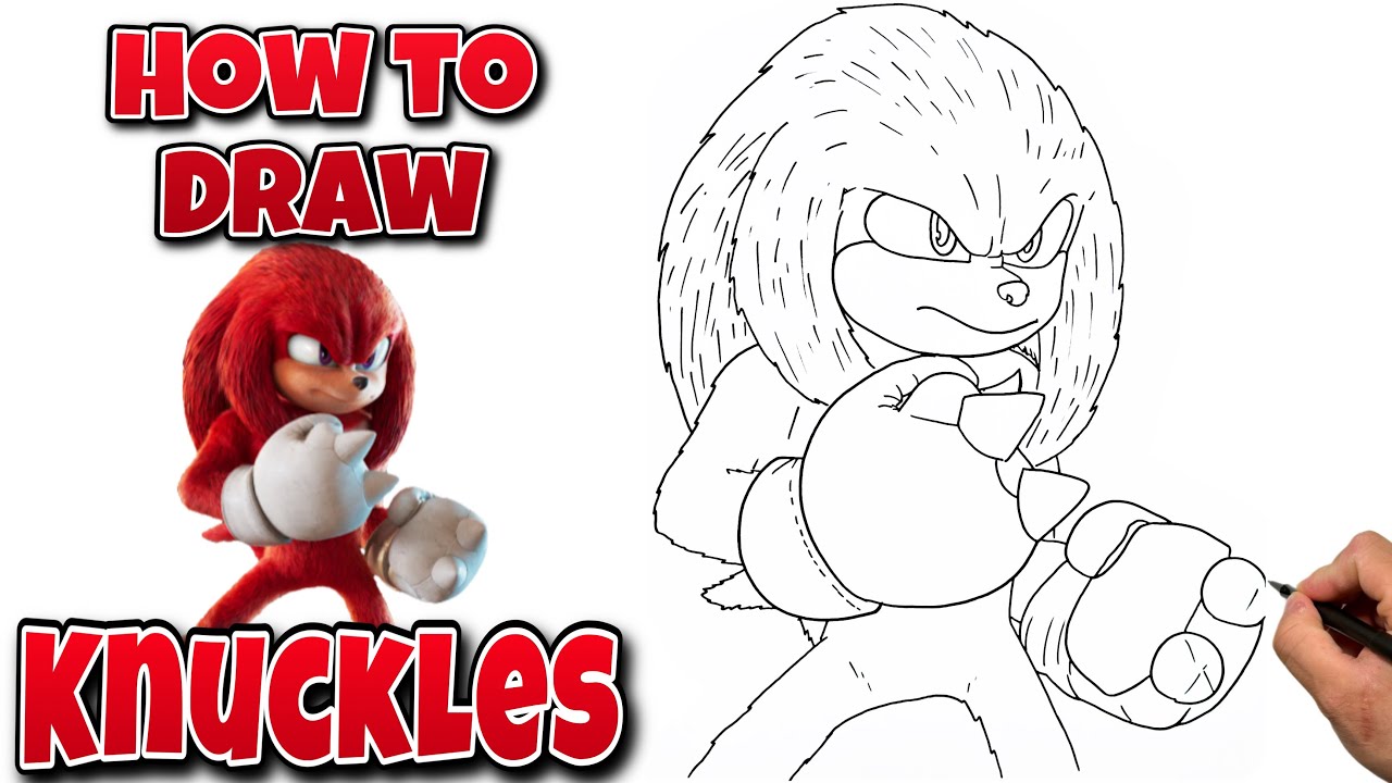 How To Draw Knuckles From Sonic Step By Step