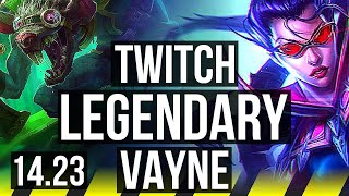 TWITCH & Rakan vs VAYNE & Alistar (ADC) | Quadra, Legendary, 500+ games | KR Grandmaster | 14.23