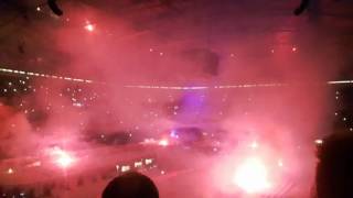 Indoor Feuerwerk in der Veltins Arena auf Schalke