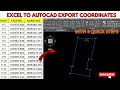 Koordinat Ekspor Excel ke AutoCAD | Koordinat Impor Excel ke AutoCAD