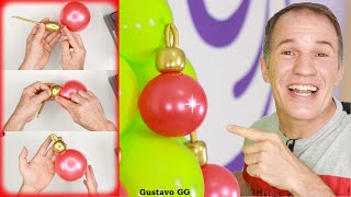 ADORNOS NAVIDEÑOS 2022 🎄 Adornos arbol de navidad con globos - Decoración navideña 2022 - Gustavo gg