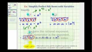 Ex 2: Simplifying Perfect Nth Roots Containing Variables