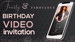 40th Birthday Invitation, Forty & Fabulous Party Invite