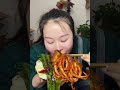 susu yummy spicy food mukbang 😋 eating braised pork ribs with spicy seafood and green vegetables