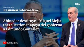 Abinader destituye a Miguel Mejía tras cuestionar apoyo del gobierno a Edmundo González