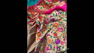 Pure Handloom MOONGA SILK GADWAL patran sarees Paithani tredisinal  mooniya border contrast blouse