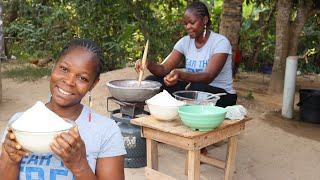 How To Make Rice Fufu Double Combo Recipe !! / Cooking Africa Cuisine Food Show #fufu #food