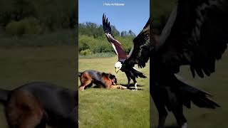 Mighty eagle confronts the hunting Dog #tonyaiodyssey #viralshort