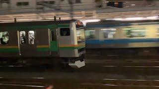 【高速進入】東海道線 横浜駅 E231系1000番台 高速入線