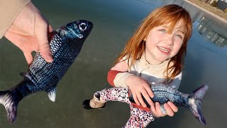 Living at PiRATE iSLAND 🏝️  Fish for breakfast and morning routine feeding dinosaurs with Adley