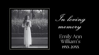Funeral Slideshow Template for Women | In Loving Memory Tribute | Canva Editable Video