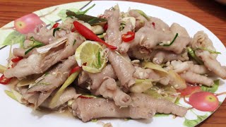 របៀបធ្វើ ជ្រក់ជើងមាន់ - How to make Chicken Feet Pickled | Samphos Cooking Food