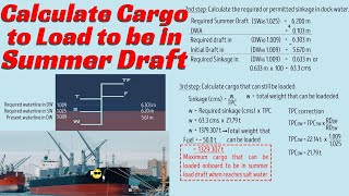 Calculate Cargo to Load 3 ll Load line calculation ll Dock water allowance ll Stability calculations