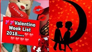 Valentine's Week Days List 2018 #Valentine Date Sheet 2018#Valentine days 7th to 14th feb#Status