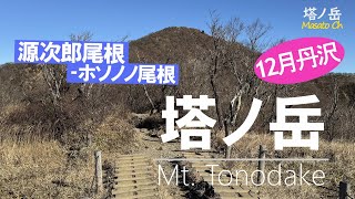 【塔ノ岳 】2024年12月　源次郎尾根 で登り、ホソノノ尾根で下るバリエーションルート。ホソノノ尾根の下りがヤバすぎた。