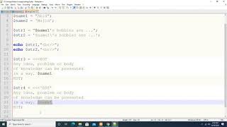 php/mysql: chapter33: Introducing multi-line strings syntax