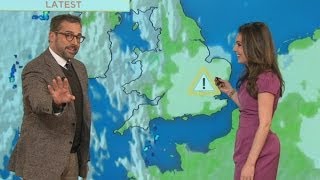 Anchorman's Steve Carell interrupts Daybreak weather update in UK