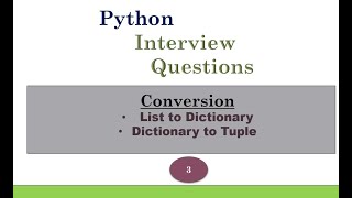 INTERVIEW QUESTION - Conversion of two list into Dictionary Using Python