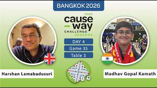 Scrabble's Causeway Challenge | Harshan Lamabadusuri vs Madhav Gopal Kamath | Day 4 Table 3 Game 35