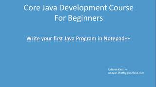 01. Write your first java program in Notepad++
