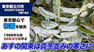 東京で初霜観測　あすの関東は真冬並みの寒さに