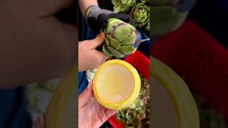 Have you ever seen an artichoke heart be cut from the plant before? 🤷🏽‍♂️