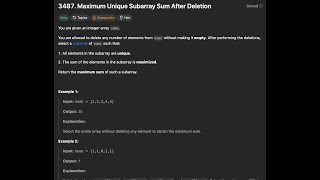 Python | Maximum Unique Subarray Sum After Deletion | Leetcode 3487 | Dr Fang