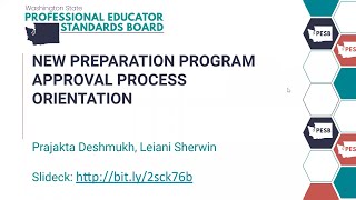 New Preparation Program Approval Process Orientation