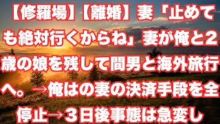 【修羅場】【離婚】妻「止めても絶対行くからね」妻が俺と2歳の娘を残して間男と海外旅行へ。→俺はの妻の決済手段を全停止→３日後事態は急変し