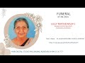 FUNERAL SERVICE [ LILLY MATHEWS (91) ]