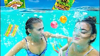 Trying SOUR CANDY Underwater Challenge! | CloeCouture