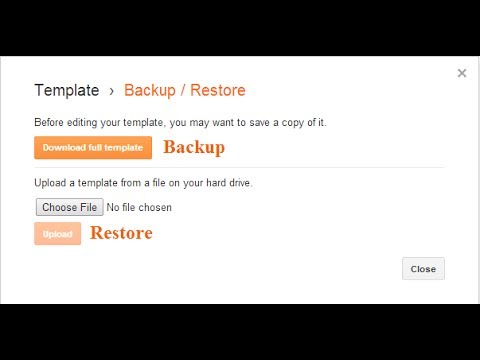 How To Backup Or Restore Blogger Blog Template - YouTube