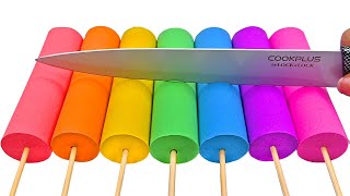 Satisfying Video | How To Make Rainbow Skewered Candy with Kinetic Sand Cutting ASMR #325