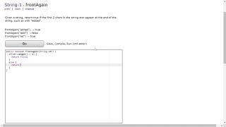 String-1 (frontAgain) Java Solution || Codingbat.com